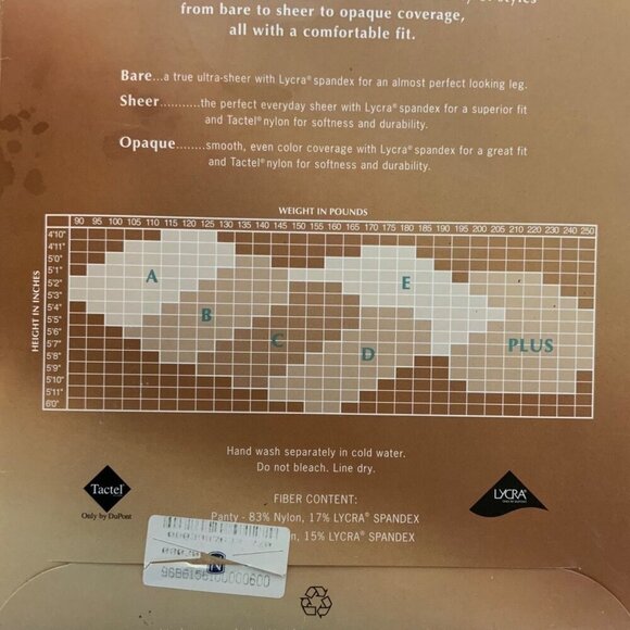 Nordstrom Sheer Control Top Pantyhose Size D XL Grey Spandex Nylon - Picture 3 of 3